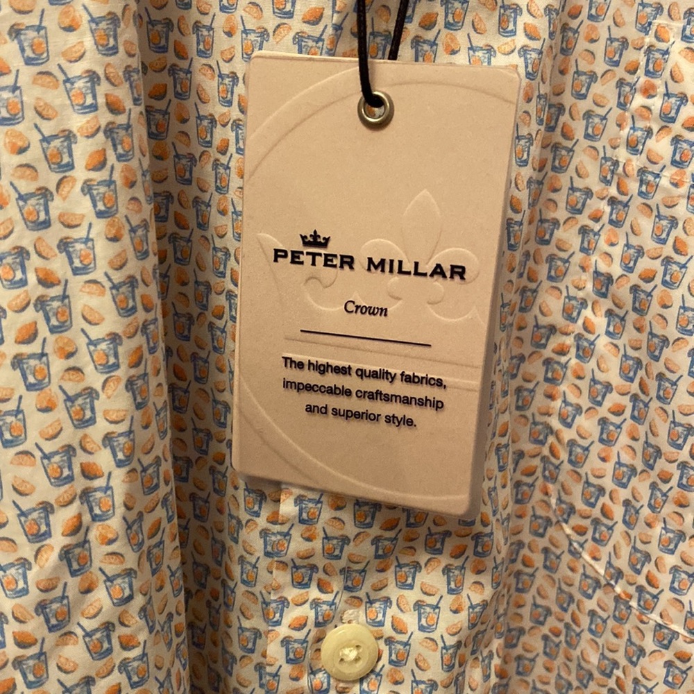 Peter Millar Crown citrus slice sport stretch button down shirt - Picture 6 of 9